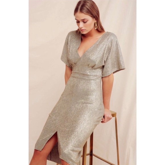 NWT!! ASTR the Lablel Gold Dress - Picture 2 of 10